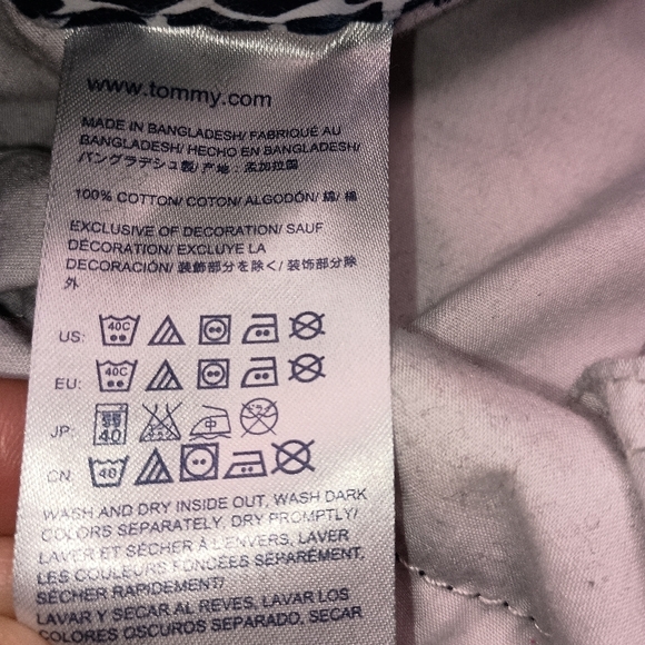 TOMMY HILFIGER Blue White Hexagonal Preppy Summer Edgy Damask  Shorts  (#655) - Picture 4 of 8